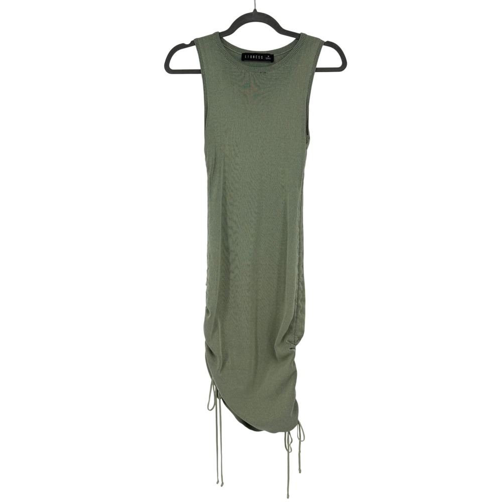 Lioness Ruched Bodycon Midi Dress Sage Y2K‎ Night Out Size M